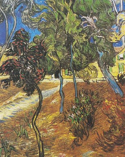 Vincent Van Gogh Trees in the garden of the Hospital Saint-Paul Norge oil painting art